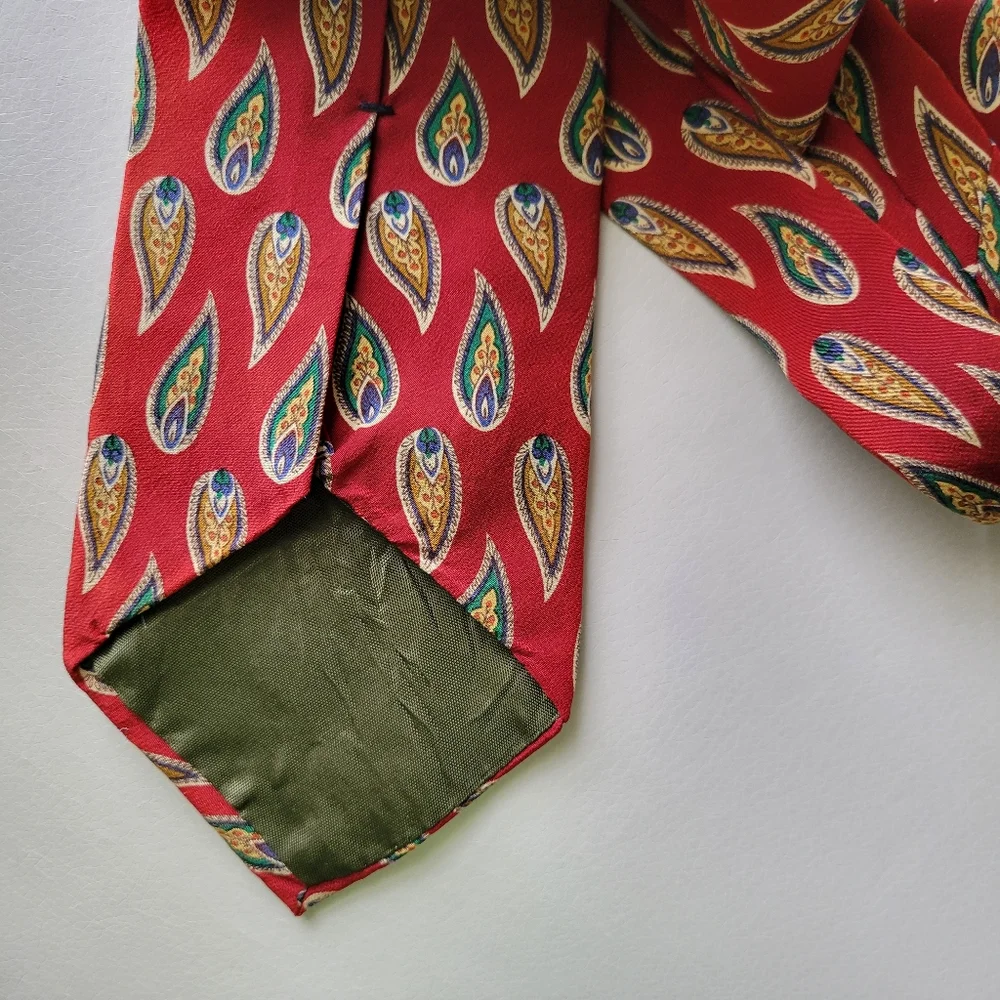 CHAPS Ralph Lauren Paisley Silk Necktie ~ USA ~ Retro Preppy Y2K Unisex ~ GUC